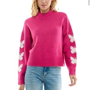 NWOT Ultra Flirt Butterflies Turtleneck Sweater